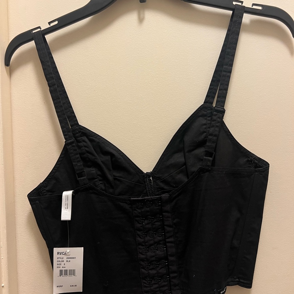 RVCA Black Corset Crop Top